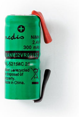 Oplaadbare NiMH-Batterij - 2.4 V DC - Oplaadbaar - 300 mAh - Voorgeladen - 1-Polybag - N/A - Soldeertab - Groen
