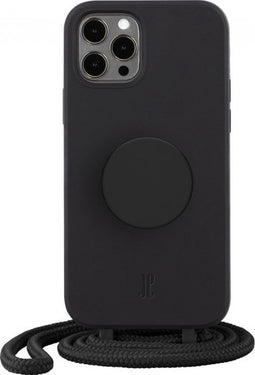Just Elegance PopGrip Backcover Hoesje - Geschikt voor Apple iPhone 13 Pro - Gsm case - Zwart