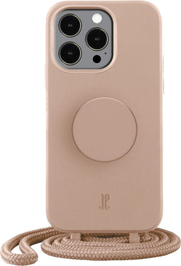Just Elegance PopGrip Backcover Hoesje - Geschikt voor Apple iPhone 14 Pro Max - Gsm case - Beige