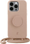 Just Elegance PopGrip Backcover Hoesje - Geschikt voor Apple iPhone 14 Pro Max - Gsm case - Beige