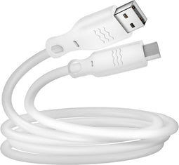 JUST GREEN, USB-A / micro USB-kabel 1,2 m 2,1A Opladen en synchroniseren 10W, Wit