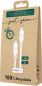 Just Green - USB C/USB C recyclebare kabel 1,2 m 3A - Wit