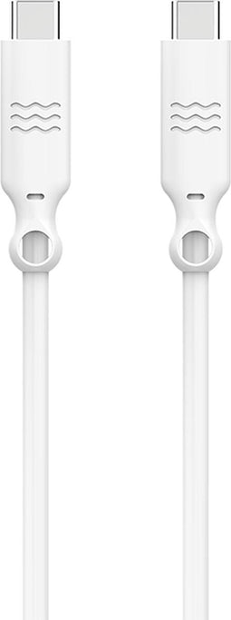Just Green - USB C/USB C recyclebare kabel 1,2 m 3A - Wit