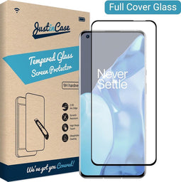 Just in Case Full Cover Tempered Glass voor OnePlus 9 - Zwart