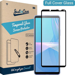 Just in Case Full Cover Tempered Glass voor Sony Xperia 10 III - Zwart