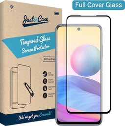 Just in Case Full Cover Tempered Glass voor Xiaomi Redmi Note 10 5G - Zwart