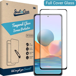 Just in Case Full Cover Tempered Glass voor Xiaomi Redmi Note 10 Pro - Zwart