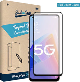 Just in Case Oppo A96 Full Cover Tempered Glass - Zwart