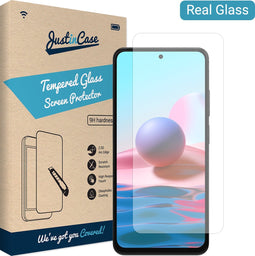 Just in Case Tempered Glass voor Xiaomi Redmi Note 10 4G / Note 10S Protector - Arc Edges