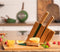 Just Vegan, 5-delige Keramische Eco Messenset – 2x Universele Messen, 1x Keukenmes, 1x Snijplank, 1x Messenblok – Gemaakt van Duurzame Materialen - Ceravegan