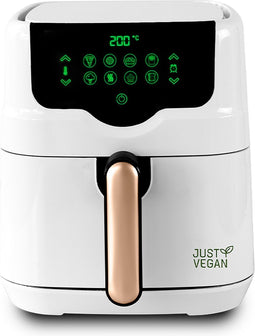 Just Vegan, Arifryer - wit - 200°C - Hetelucht friteuse - Plantaardige antiaanbaklaag - Duurzaam en vetvrij frituren