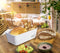 Just Vegan, Broodtrommel – Brooddoos met snijplank - Brood Bewaar Opberg Box - Broodopslag Vershouddoos - Wit