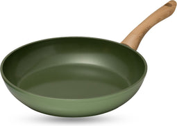 Just Vegan, Ceravegan keramische ECO koekenpan – 28cm - 100% vegan - Plantaardige Anti-Aanbaklaag - Duurzame pan - Met GRATIS panbeschermer