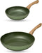 Just Vegan, Ceravegan keramische ECO koekenpan 2pcs – 20cm + 28cm, 100% vegan, plantaardige anti-aanbaklaag - Met GRATIS panbeschermer