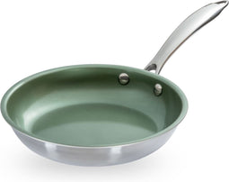 Just-Vegan-Koekenpan-CeraVegan-ECO-20-cm-roestvrij-staal-groen