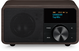 Sangean DDR-7 - DAB+ Radio - Bluetooth en AUX-in - Houten Behuizing Donkerbruin
