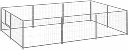 vidaXL - Hondenkennel - 6 - m² - staal - zilverkleurig