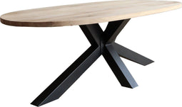 Old Inn - Eettafel Deens Ovaal Eiken met Spinpoot 200x110
