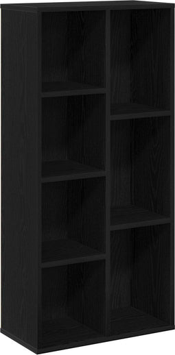 vidaXL - Boekenkast - Zwart - Eiken - 50x25x105 - cm - Bewerkt - Hout