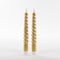 Anna's Collection LED dinerkaarsen swirl - 3D vlam - goud - 23 cm (2 stuks)