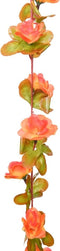Kerstslingers met bloemen 6 st 250 cm oranje