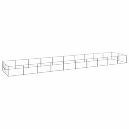 vidaXL - Hondenkennel - 20 - m² - staal - zilverkleurig