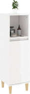 vidaXL - Badkamerkast - 30x30x100 - cm - bewerkt - hout - hoogglans - wit