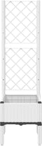 vidaXL - Plantenbak - met - latwerk - 40x40x142 - cm - polypropeen - wit