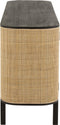J-Line Molly Rotan kast - 3 deuren - hout - zwart - woonaccessoires