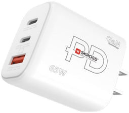 Skross SKCH001065WPDEUCN - Oplader - 65W - 2x USB type-C - Wit