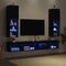 vidaXL - LED - TV-kast - 2 - stuks - Zwart - Eiken - 30,5x30x102 - cm - Geperst - Hout