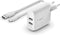 Belkin BoostCharge 24W - Oplader met 2x USB-A poorten - Snelladen tot 12W per poort - Wit