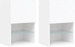vidaXL - Tv-meubels - met - LED-verlichting - 2 - st - 40,5x30x60 - cm - wit