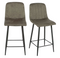 Set van 2 Multifurn Yerevan barkrukken in antraciet – 66 x 45 x 45 cm