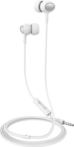 Celly UP500 - In Ear Oordopjes - 3,5 mm audiojack met afstandsbediening - Wit