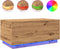vidaXL - Salontafel - met - LED-verlichting - 90x50x40cm - artisanaal - eikenkleur