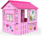 Kinder speelhuisje Barbie buiten, roze met fuchsia dak