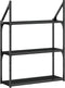 vidaXL - Wandrek - 3-laags - 60x21x78,5 - cm - bewerkt - hout - zwart