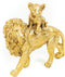 HV Gouden Leeuw met baby - 30,5x11x27cm