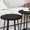 vidaXL - Salontafel - Set - van - 2 - - - Zwart - Eikenhout - en - Metaal
