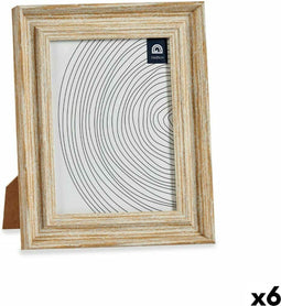Fotolijsten Kristal Gouden Hout Bruin Plastic (21 x 2 x 26 cm) (6 Stuks)
