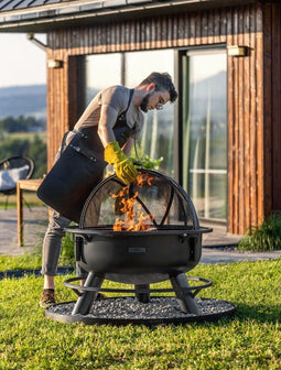 CookKing - Premium grill Bandito 80 cm met grillrooster en hanger - Vuurschaal BBQ - Staal - Zwart