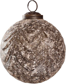 PTMD Danila Kerstbal Antiek - H10 x Ø10 cm - Glas - Grijs