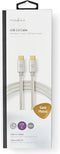 Nedis CCTB60700AL30 - USB TYPE-C naar USB TYPE-C kabel - 300 cm - Opladen en synchroniseren