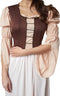 Dressforfun Mooie molenaarsdochter M - Verkleedkostuum - Asymmetrische mouwen - Bruin