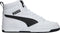 PUMA Rebound v6 - Unisex Sneakers - Imitatieleer - Wit/Zwart - Maat 42
