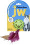 JW Cataction Feather Ball with Bell - 20 cm - Ø 6 cm - Speelgoed voor katten - Kattenspeelgoed - Kattenspeeltje - Groen - Rubber