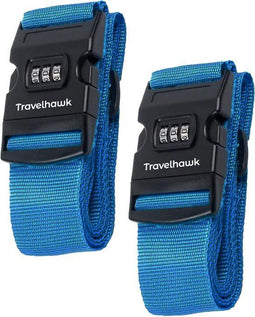Travelhawk Kofferriem - Verstelbaar - 3-cijferig slot - 180 cm - (2 stuks)