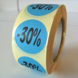 Klika - Etiket blauw 27mm -30% 500/rol - 40 stuks