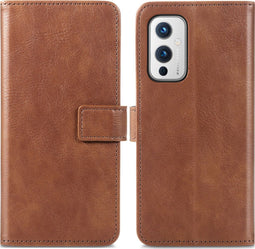 iMoshion Hoesje Geschikt voor OnePlus 9 Hoesje Met Pasjeshouder - iMoshion Luxe Bookcase - Bruin